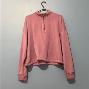 quarter zip cropped hoodie